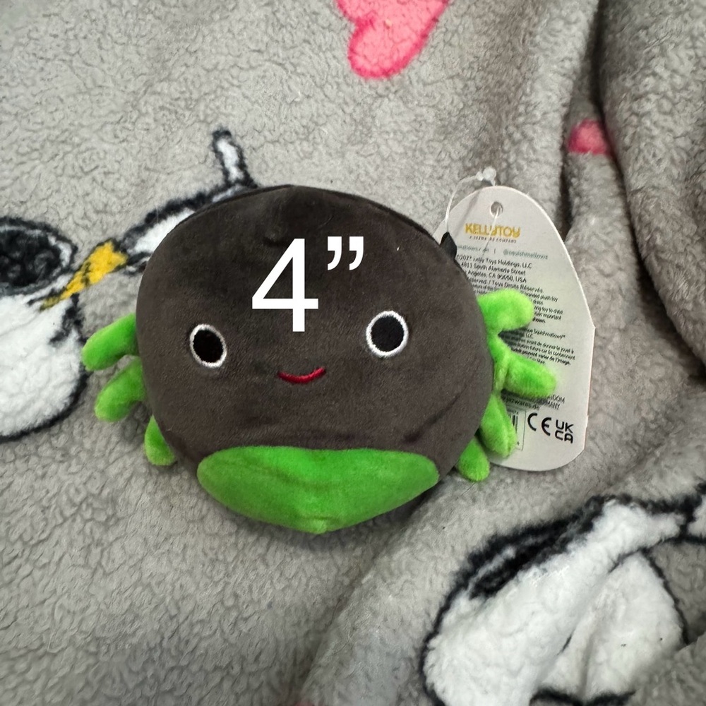 Squishmallows Seymour 4” Green and Black Plush Stuffed Spider